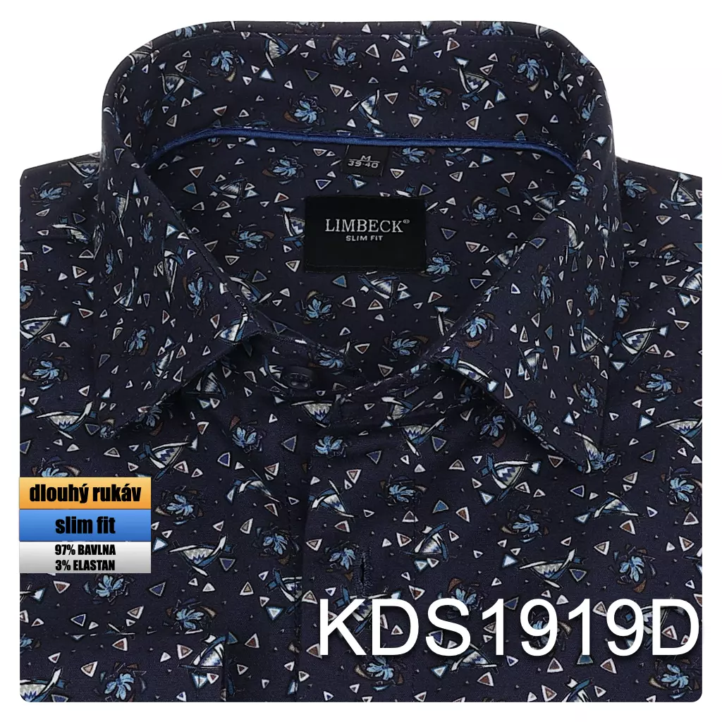 tmavě modrá košile s pěkným vzorem