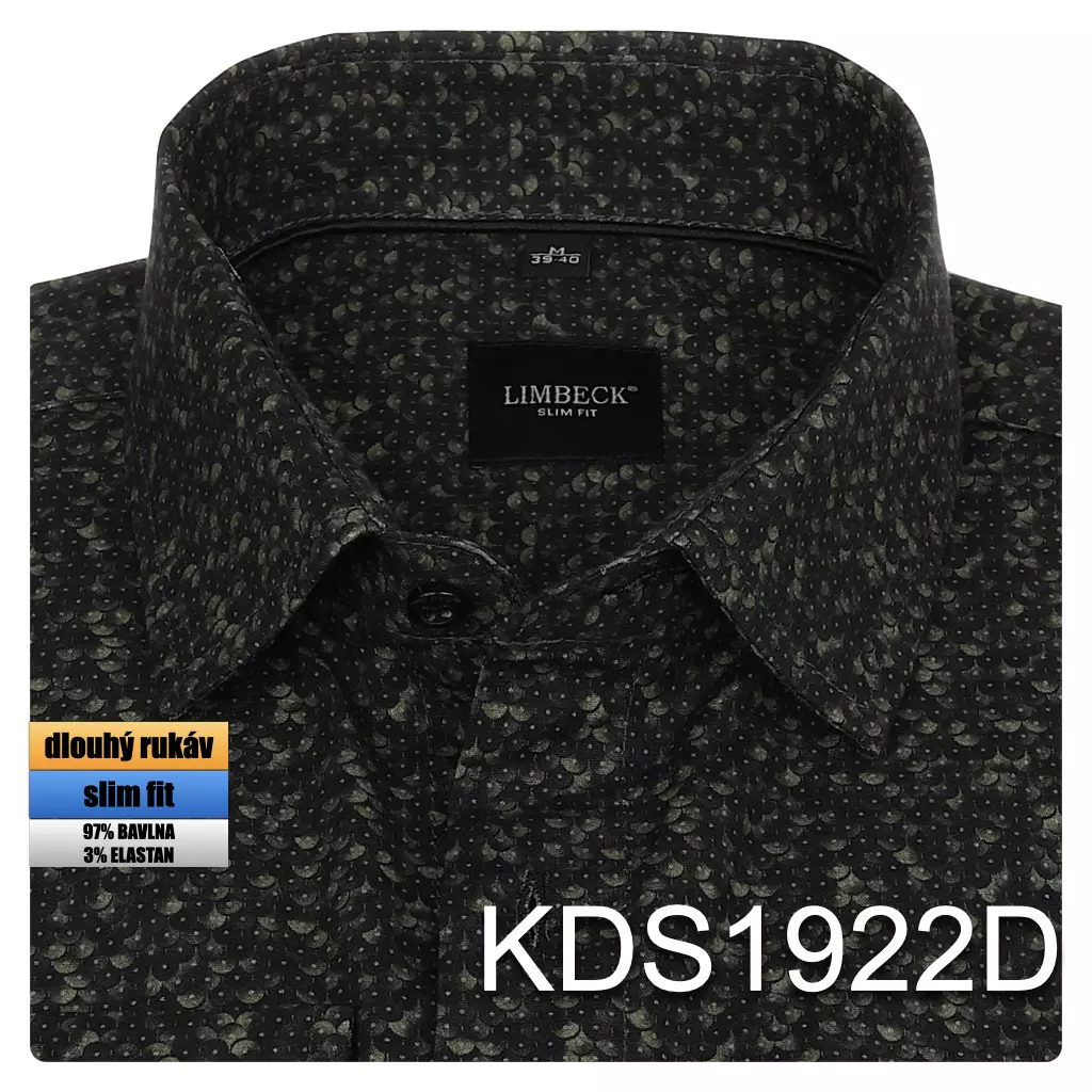 černá košile se zeleným vzorem