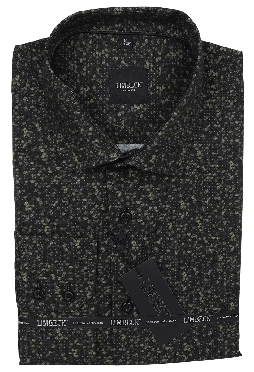 černá košile se zeleným vzorem