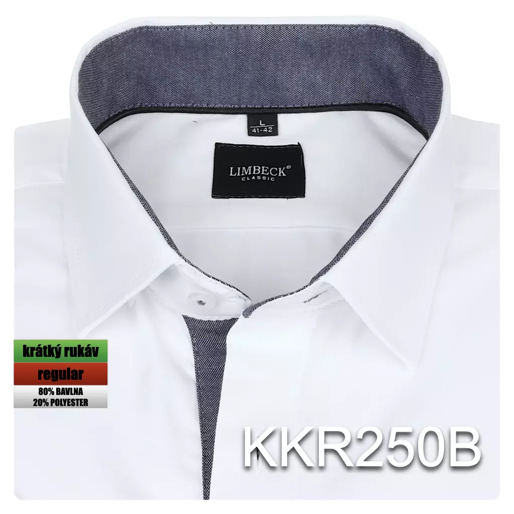 bílá košile s tmavými doplňky