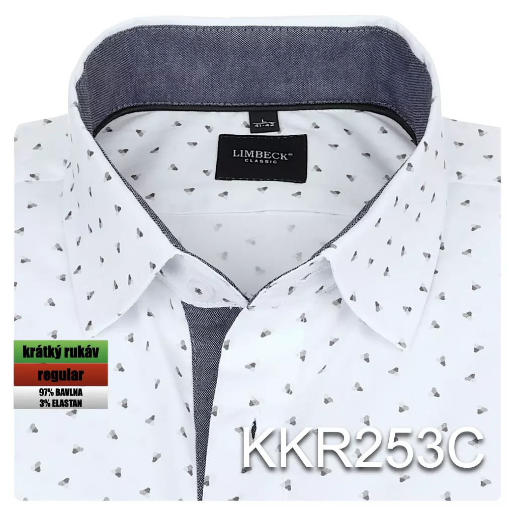 bílá košile s pěkným vzorem