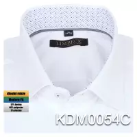 bílá košile s modrými doplňky
