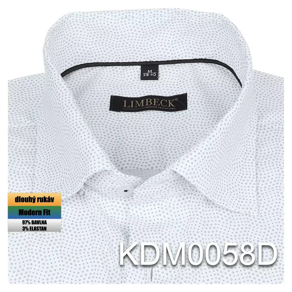 bílá košile s šedým vzorem