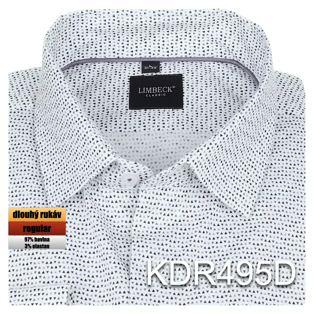 bílá košile s pěkným vzorem a doplňky