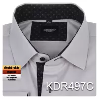 šedá jednobarevná košile s černými doplňky