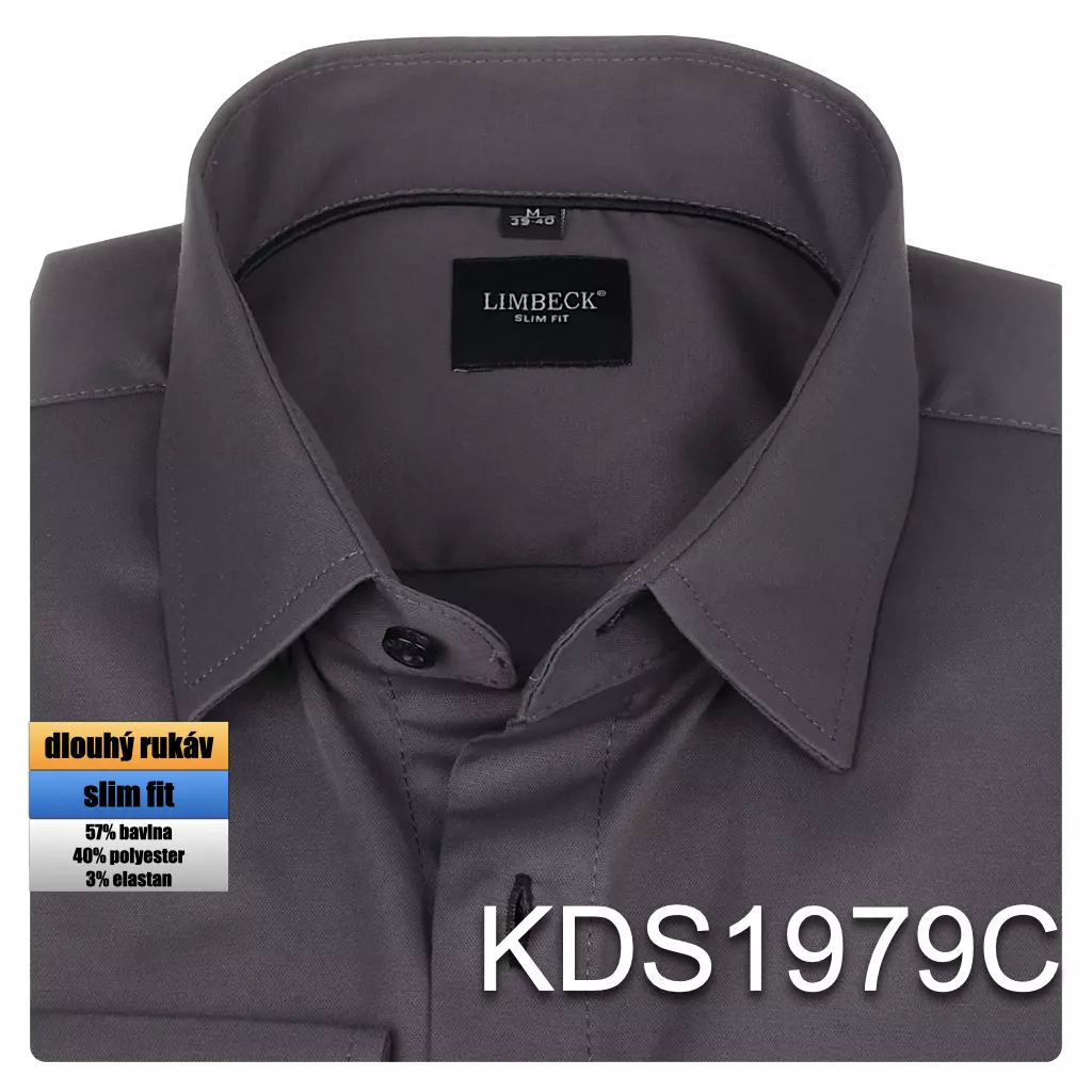 tmavě šedá jednobarevná košile 