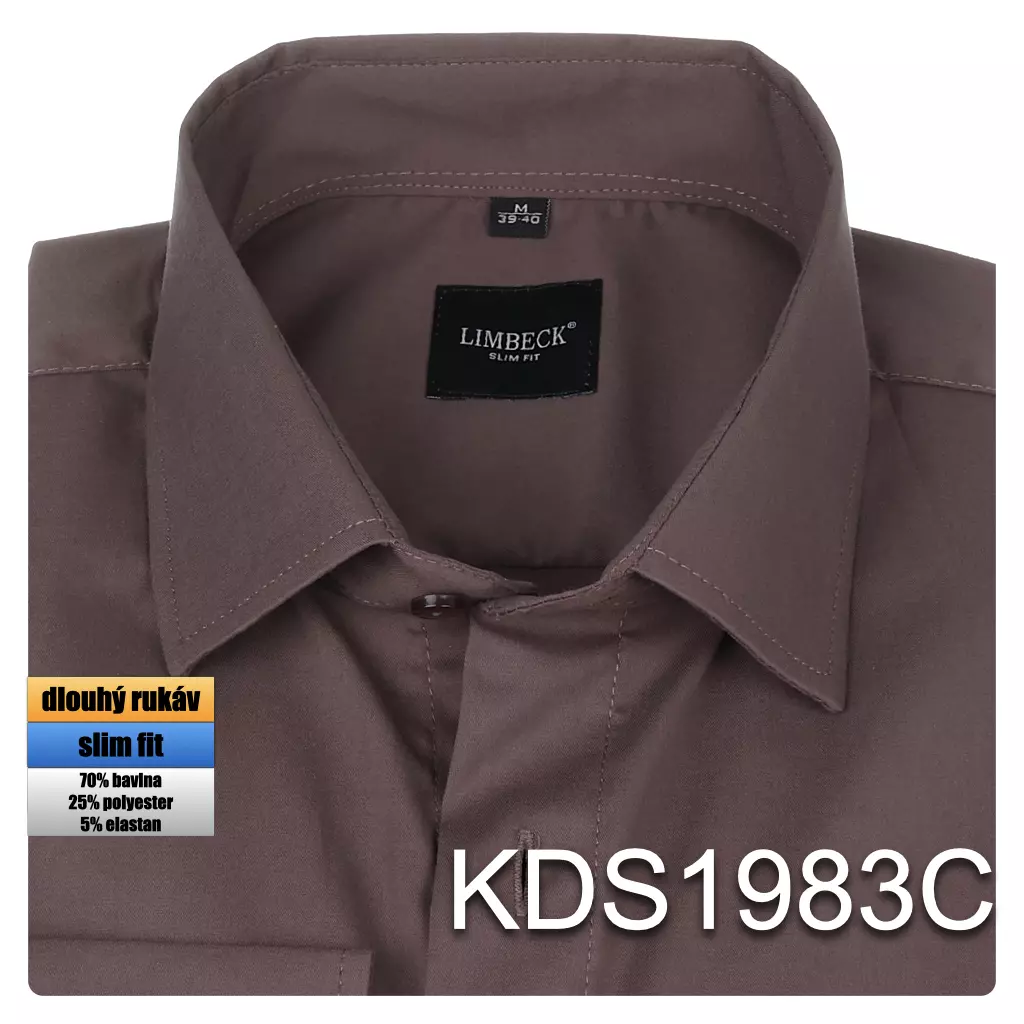 hnědá jednobarevná košile