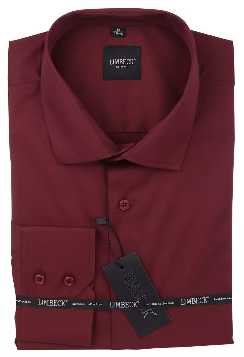 vínová jednobarevná košile 