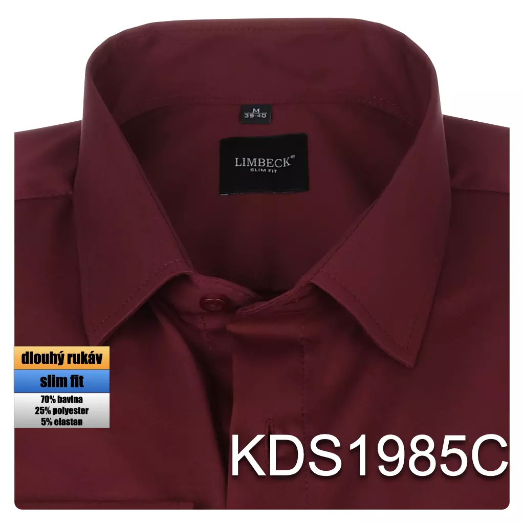 vínová jednobarevná košile 