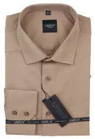 světle hnědá jednobarevná košile z pružného materiálu