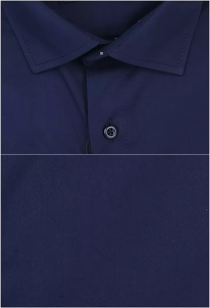 tmavomodrá košile se zajímavými doplňky