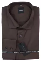 hnědá jednobarevná košile z pružného materiálu