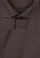 hnědá jednobarevná košile z pružného materiálu