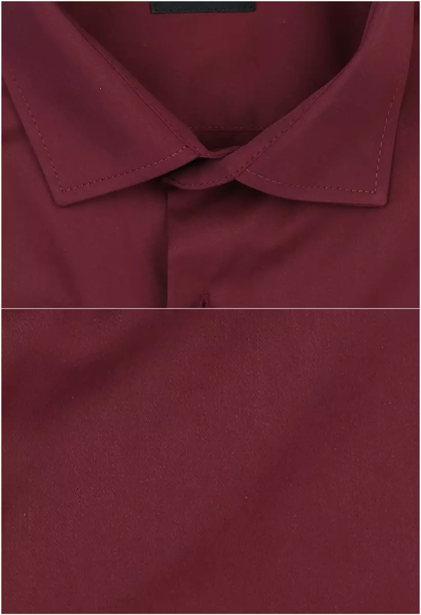 vínová jednobarevná košile z pružného materiálu 
