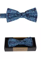 středně modrý vzorovaný motýlek