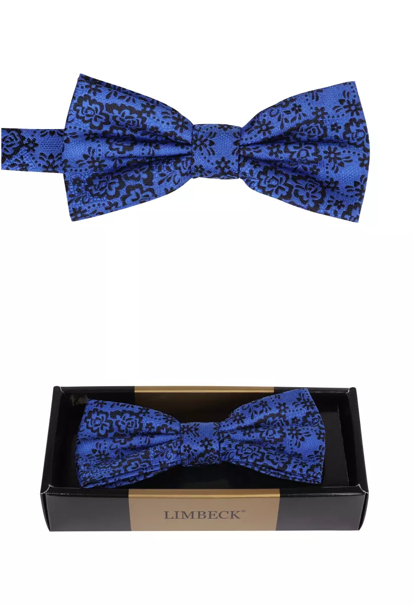 středně modrý vzorovaný motýlek