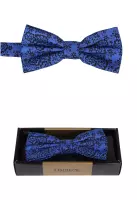 středně modrý vzorovaný motýlek