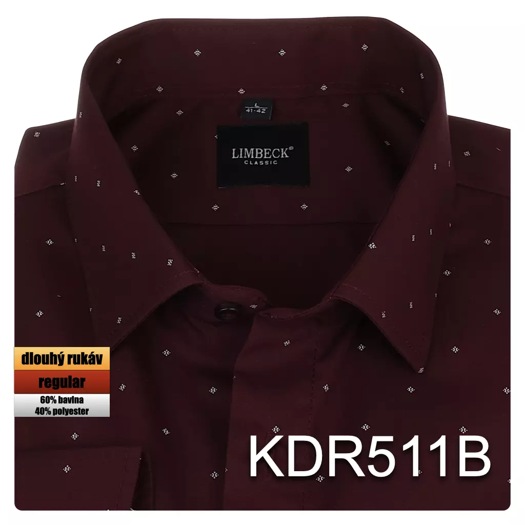 vínová košile s decentním vzorem