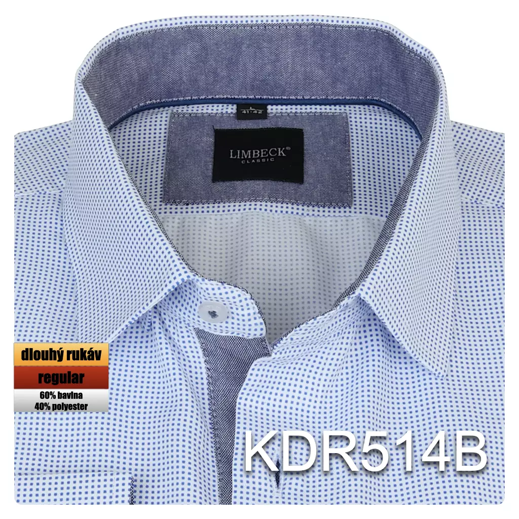 světle modrá vzorovaná košile