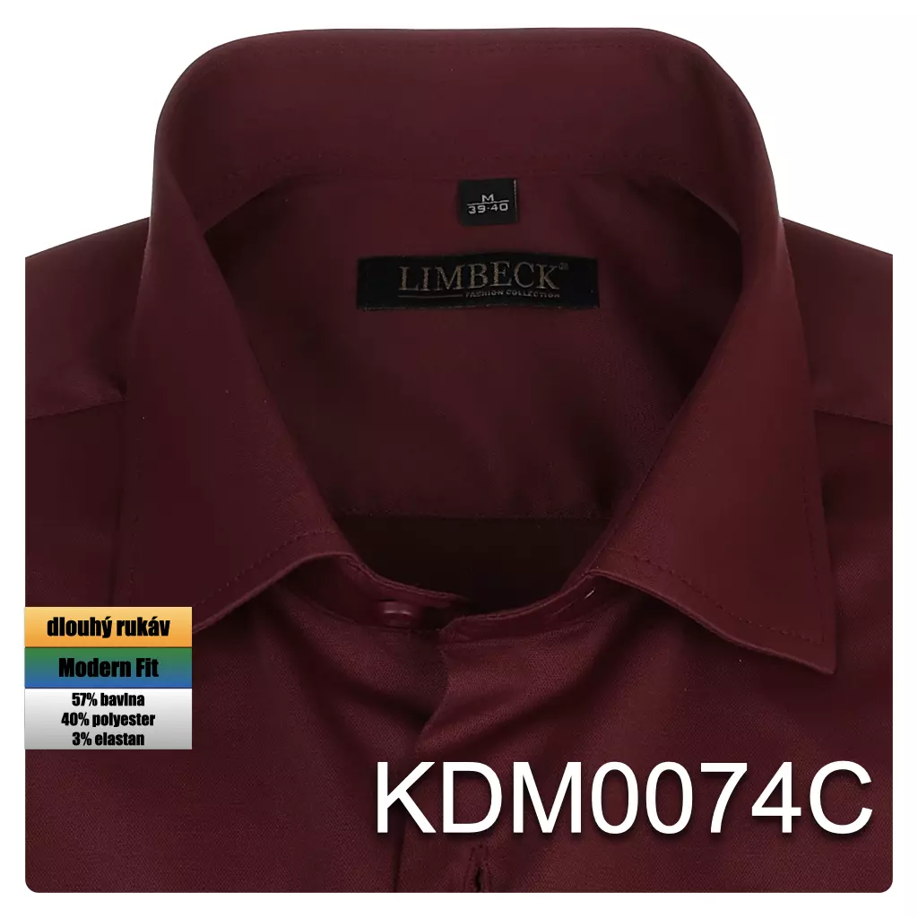 vínová jednobarevná košile 
