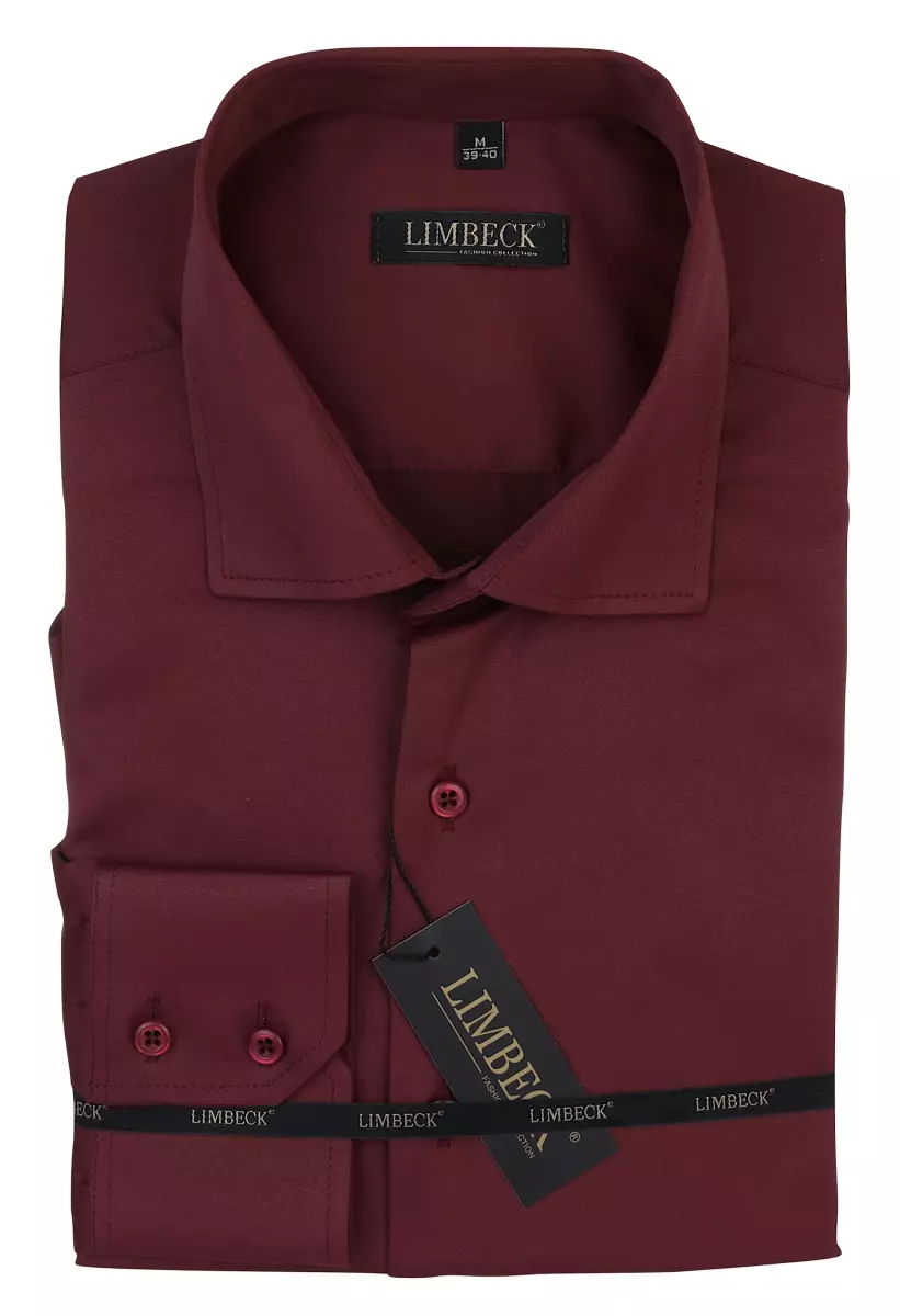 vínová jednobarevná košile 
