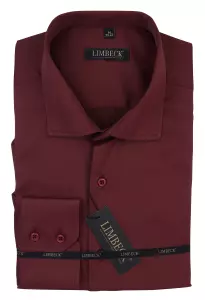 vínová jednobarevná košile 