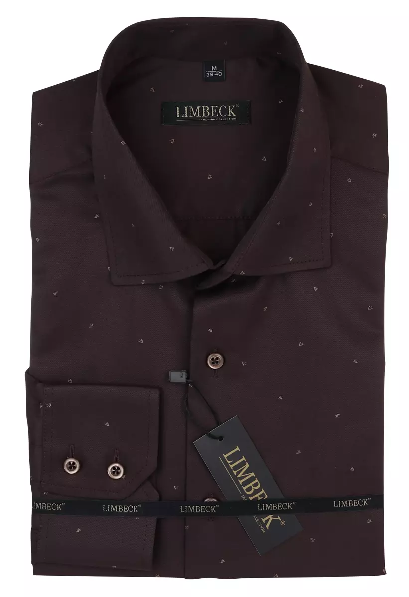 tmavě hnědá košile s decentním vzorem