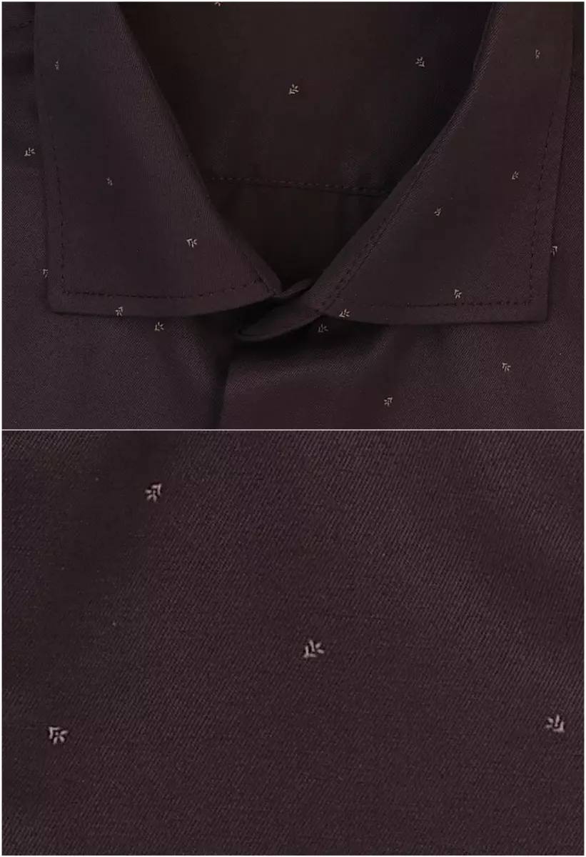 tmavě hnědá košile s decentním vzorem