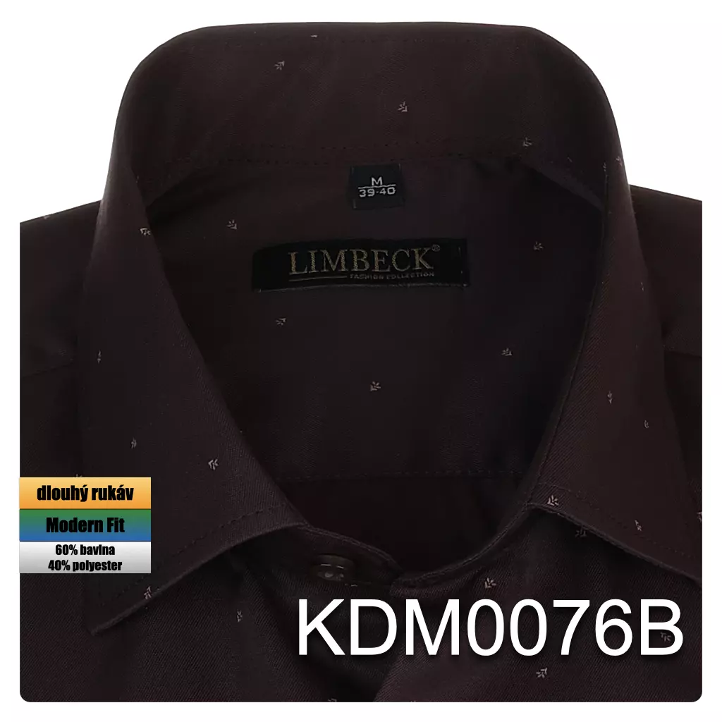 tmavě hnědá košile s decentním vzorem