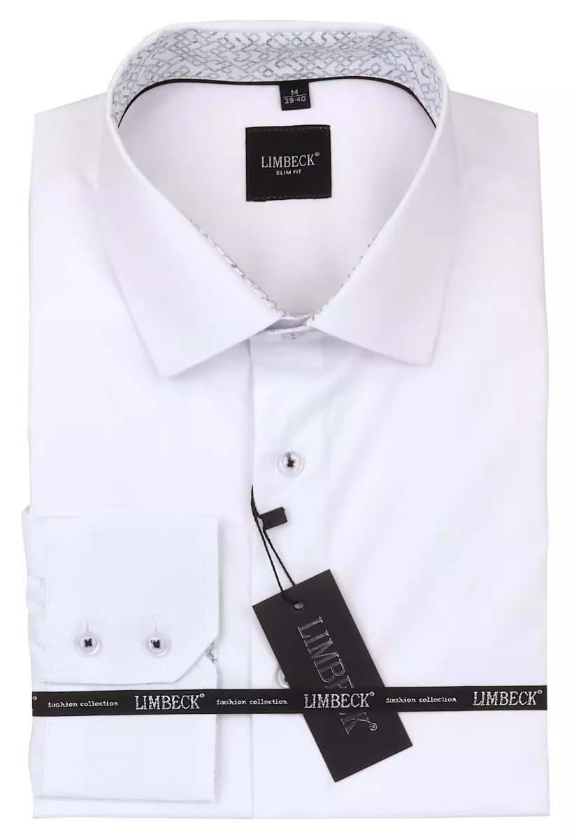 bílá košile se šedými doplňky