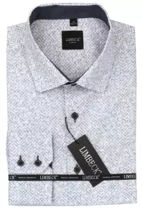 bílá vzorovaná košile s šedými doplňky