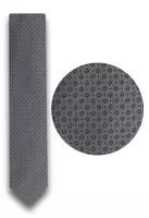 středně šedá kravata s decentním vzorem