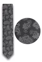 černošedá kravata s výrazným vzorem