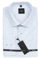 bílá košile s pěkným modrým vzorem