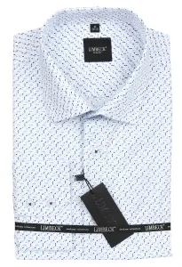 bílá košile s pěkným modrým vzorem