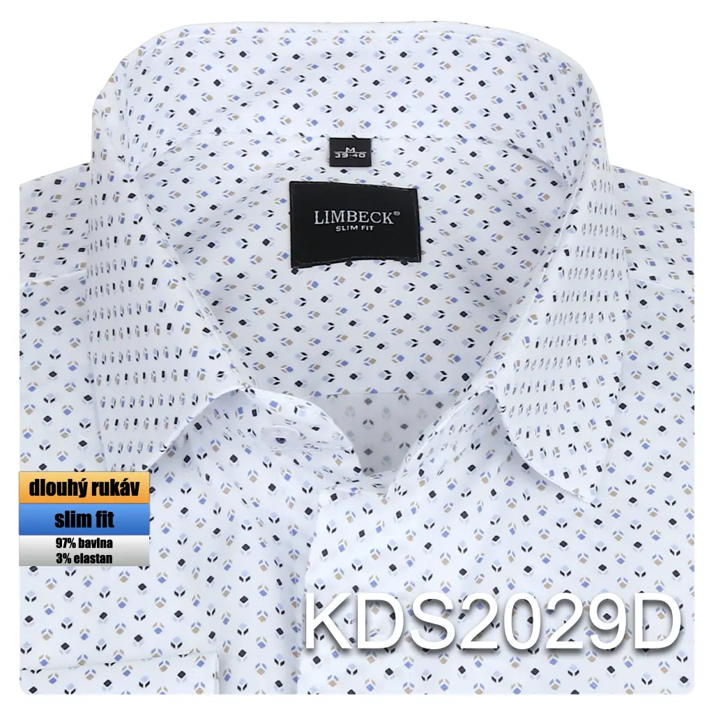 bílá košile s pěkným vzorem