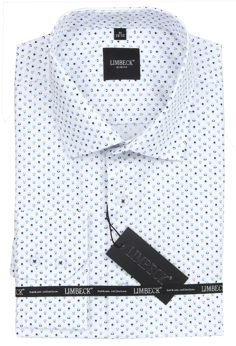 bílá košile s pěkným vzorem