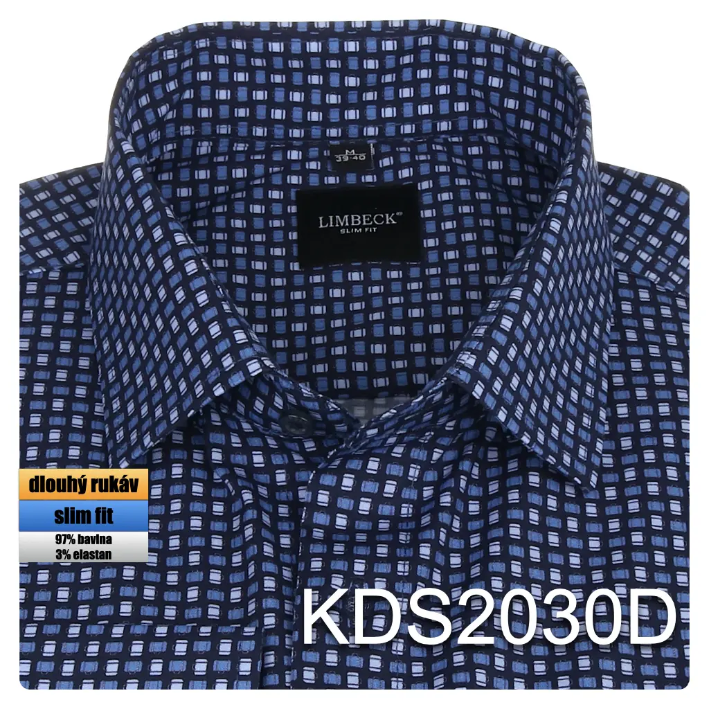 tmavě modrá košile s pěkným vzorem