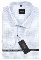 bílá košile s pěkným modrým vzorem