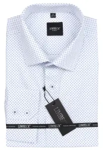 bílá košile s pěkným modrým vzorem