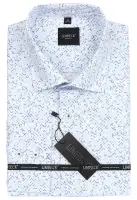 bílá košile s pěkným modrým vzorem