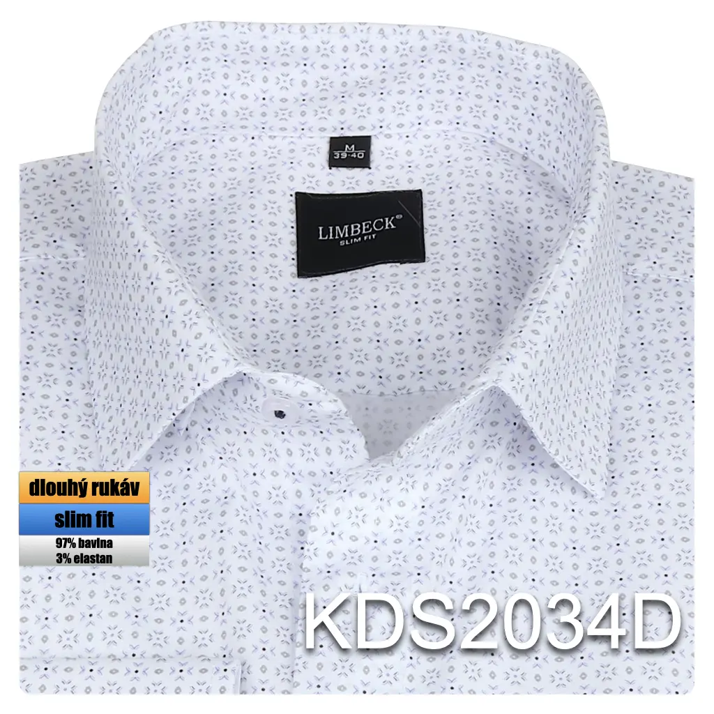 bílá košile s pěkným vzorem