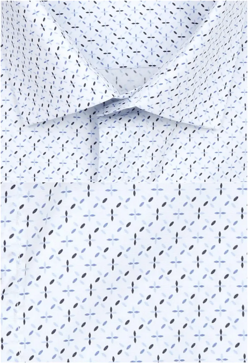 bílá košile s pěkným vzorem