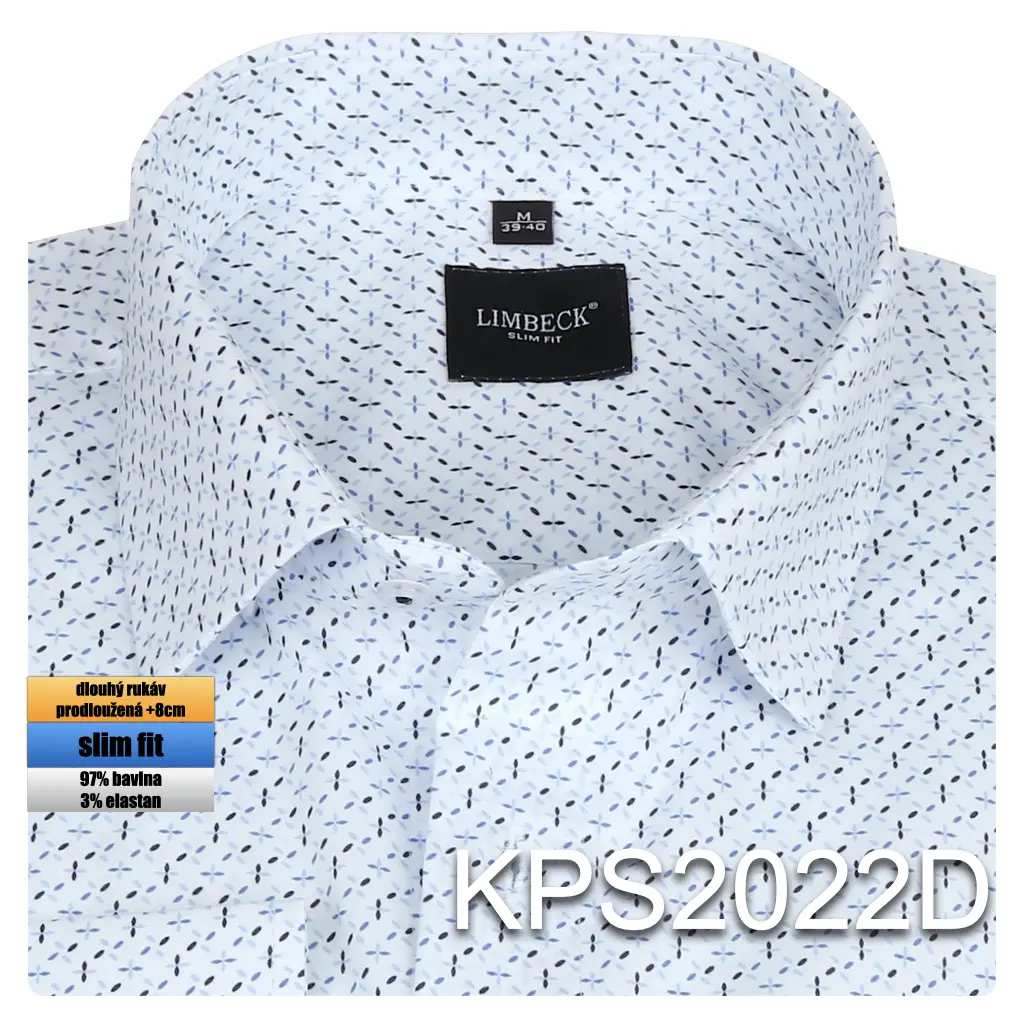 bílá košile s pěkným vzorem