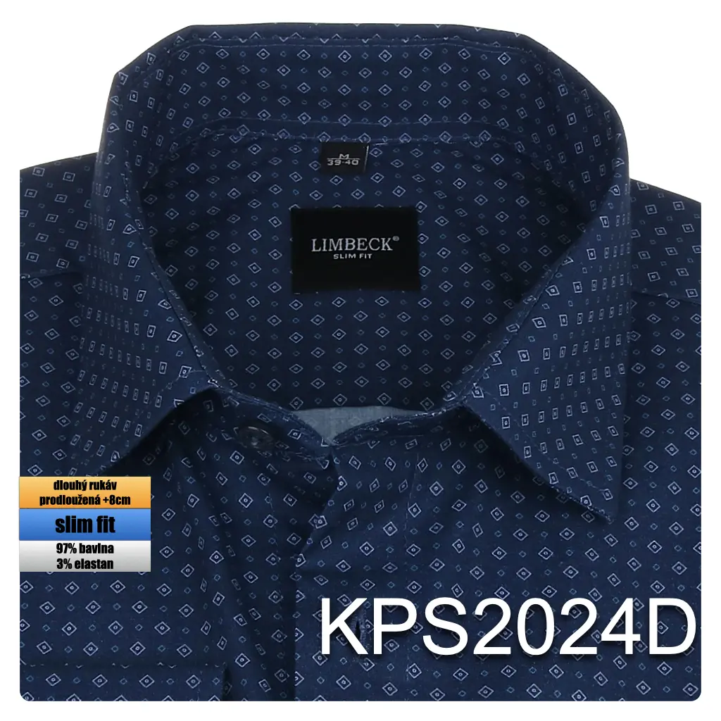 tmavě modrá košile s pěkným vzorem