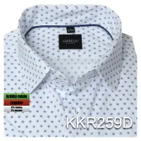 bílá košile s pěkným modrým vzorem