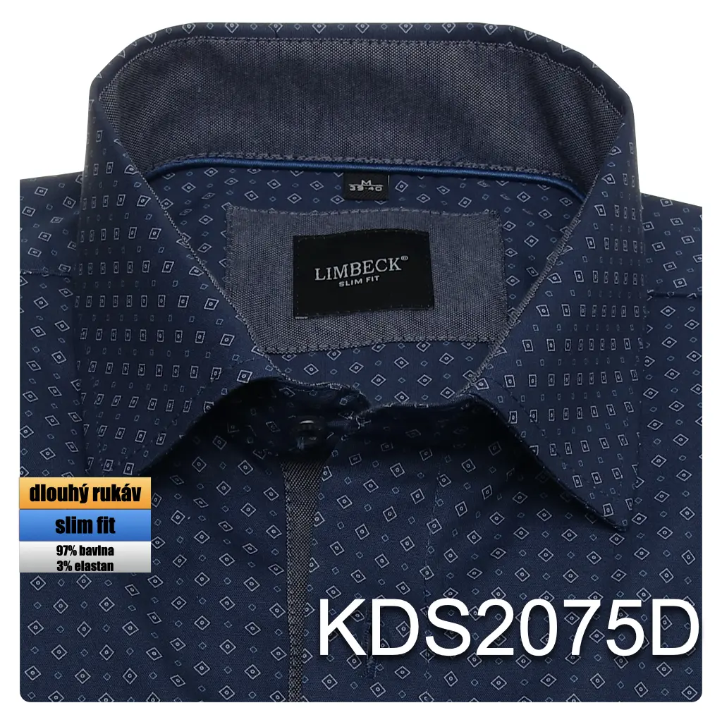 tmavě modrá košile s pěkným vzorem