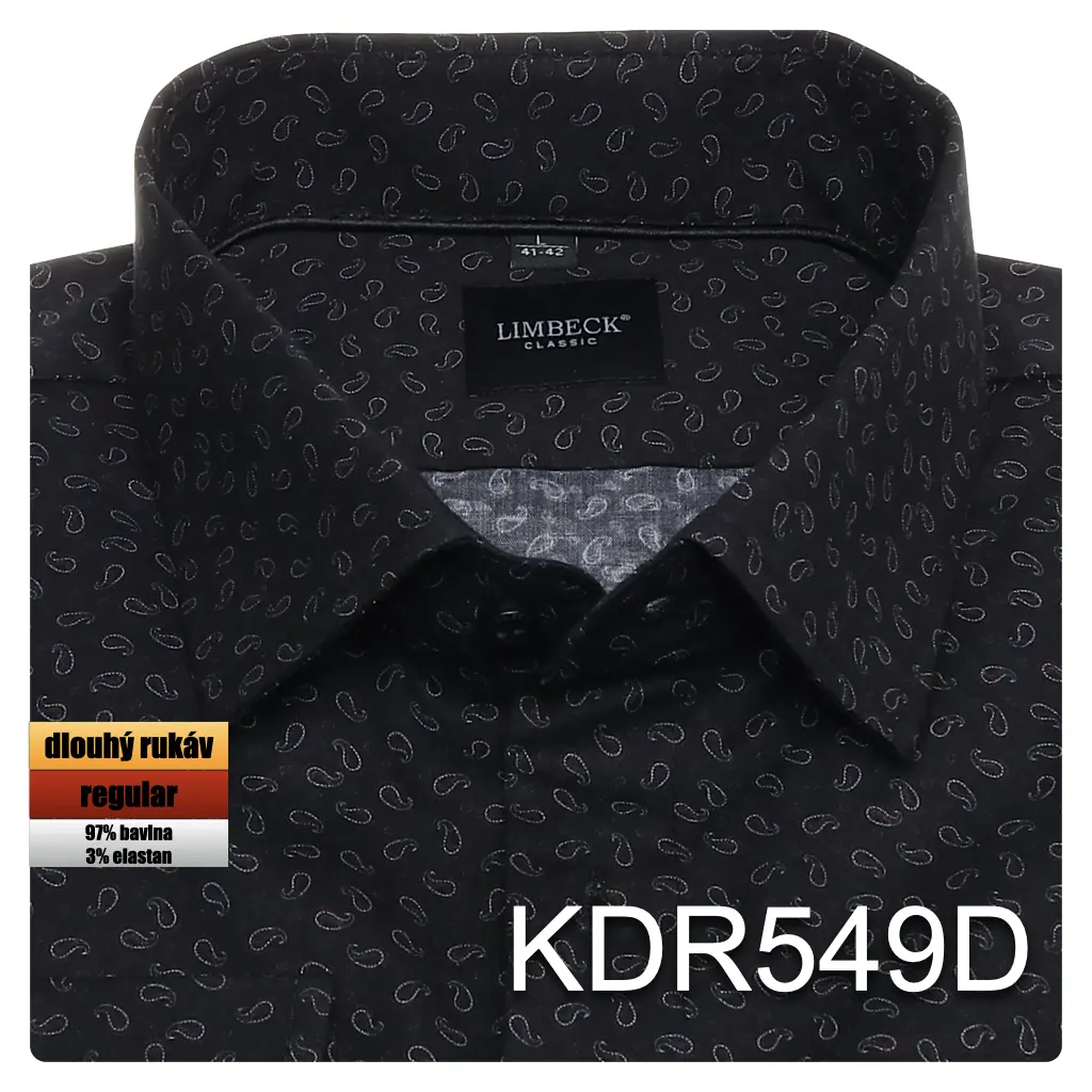 černá košile s pěkným vzorem