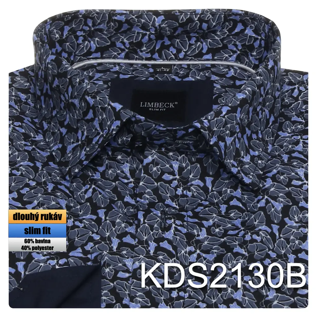 modrá košile s pěkným vzorem