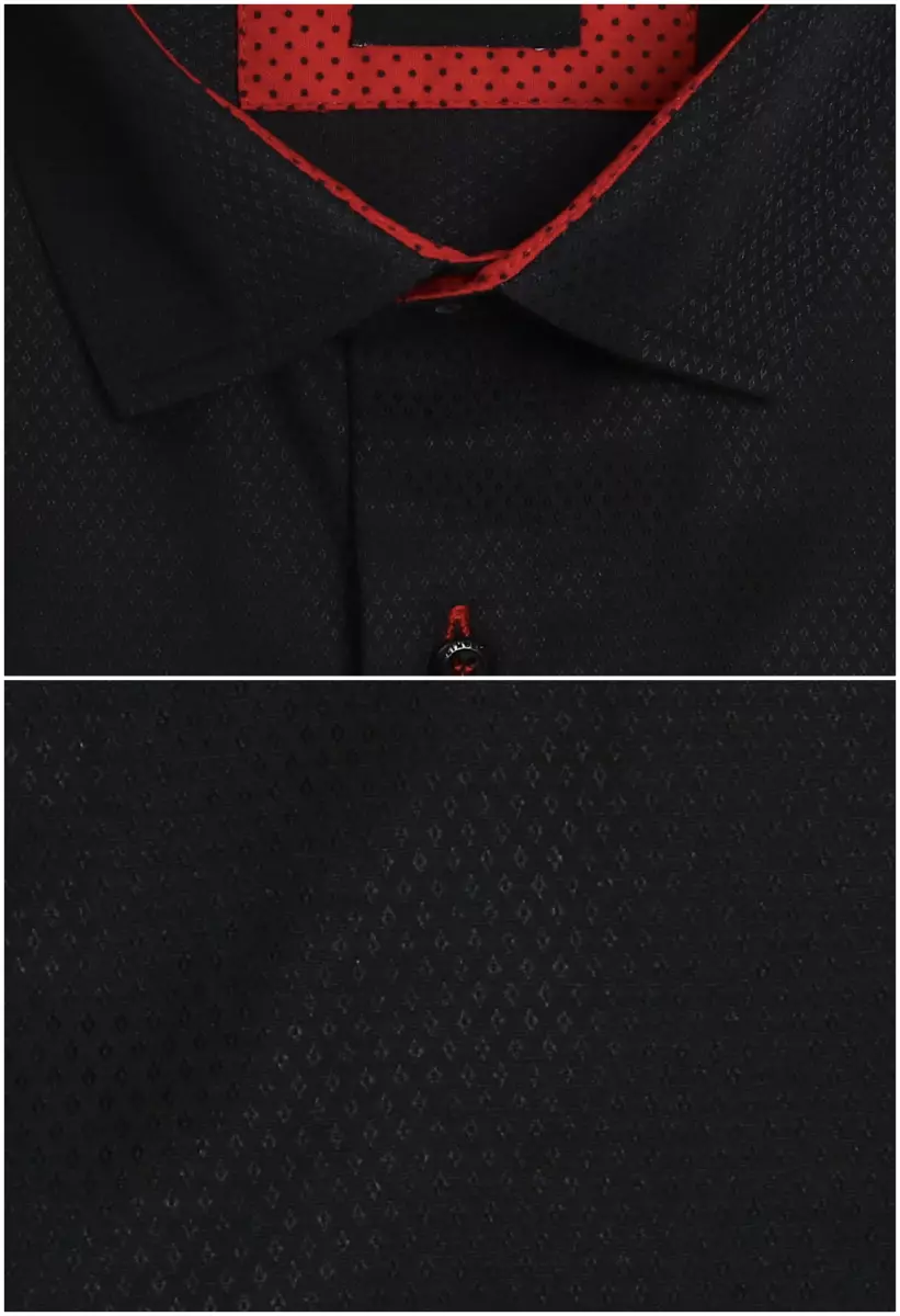 černá košile s červeným prvkem